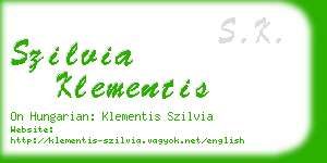 szilvia klementis business card